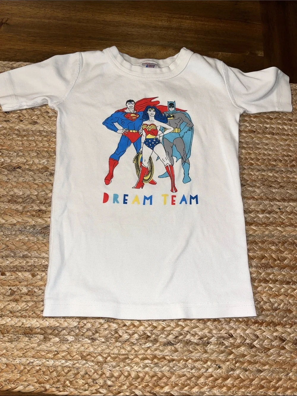 Hanna Andersson pajama set size 6-7  shorts . Justice League  super Heros